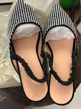 J. Crew Suede Crystal Slingback Mules. Size 9.5. New.